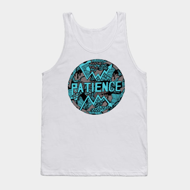 Blue Grey Circle of Patience Tank Top by kenallouis